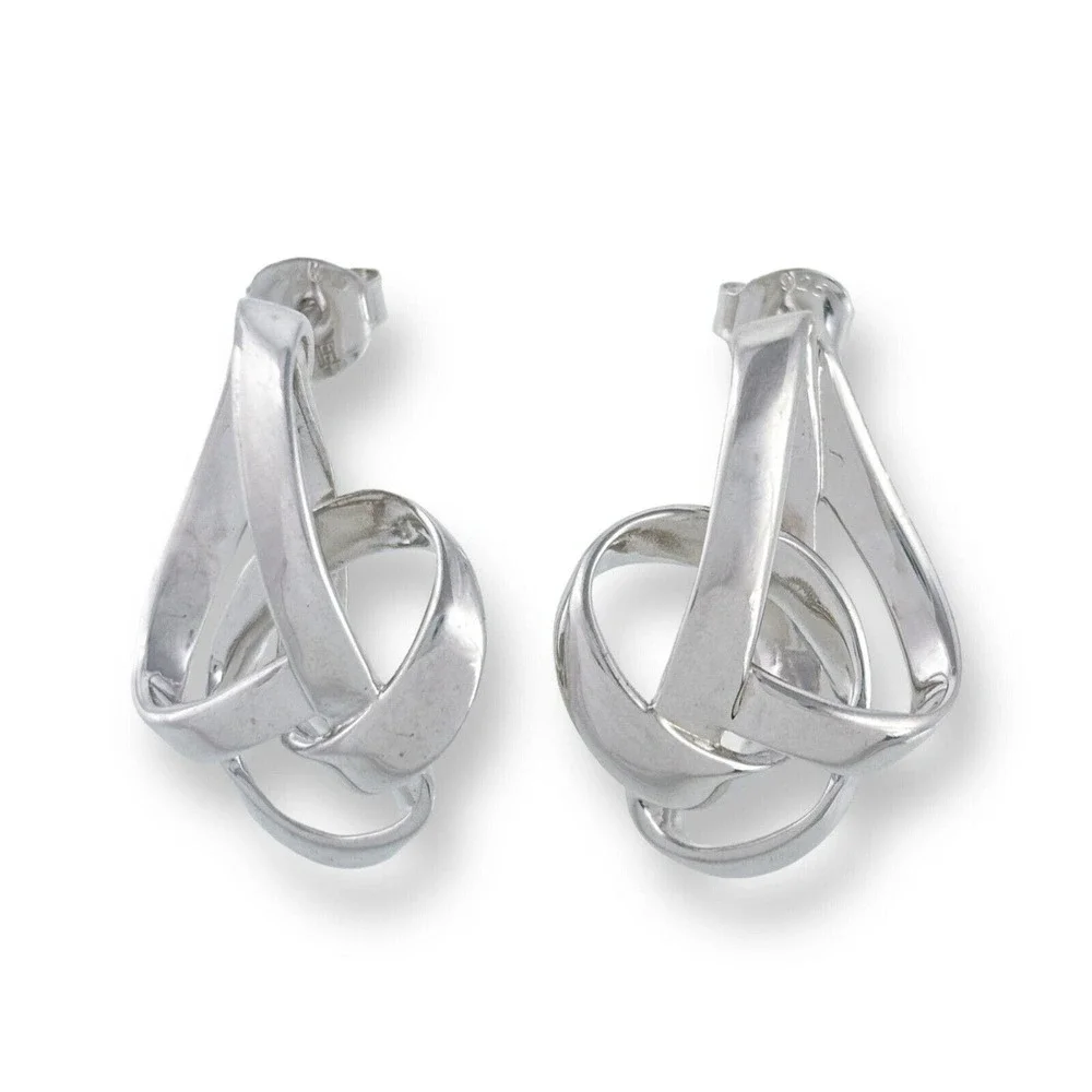 Silpada Sterling Silver 925 "Tied Up" Ribbon Drop Earrings E4170